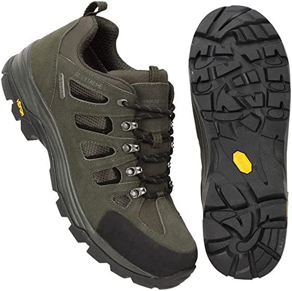 Mountain Warehouse Vertex Mens Extreme Vibram Shoes - IsoDry, Vibram Sole, Suede & Mesh Upper, Deep lugs - Best for Winter Walking, Hiking, Outdoors & Trekking