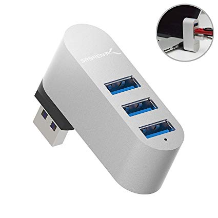 Sabrent Premium 3-Port Aluminum Mini USB 3.0 Rotatable Hub [90°/180° Degree Rotatable] (HB-R3MC)