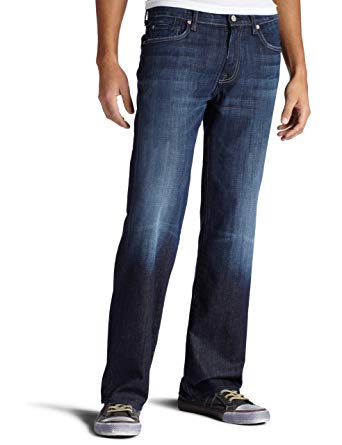 7 For All Mankind Mens Austyn Relaxed Straight-Leg Jean in Los Angeles Dark