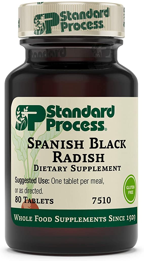 Standard Process Spanish Black Radish - Whole Food Detox, Liver Support, Digestion and Digestive Health, Gallbladder Support with Honey and Vitamin C - Vegetarian, Gluten Free - 80 Tablets