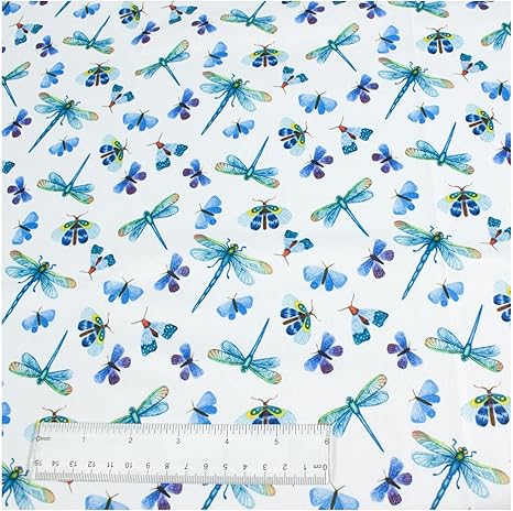 Polyurethane Laminate (PUL) Pre-Cut Fabric by The Meter. Waterproof and Breathable. Perfect for Cloth Diapers and Similar Projects. 1 Meter, Dragon-Butterflies