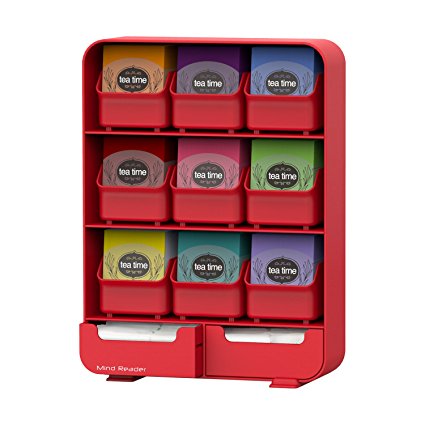 Mind Reader 'Baggy' 9 Drawer Tea Bag And Accessory Holder, Red