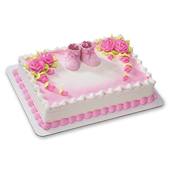 Pink Baby Booties DecoSet Cake Decoration