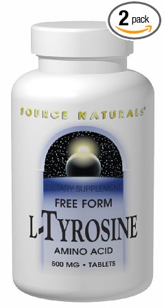 Source Naturals L-Tyrosine, 500mg, 50 Tablets (Pack of 2)