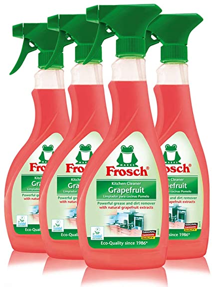 Frosch Natural Grapefruit Multi-Surface Kitchen All Purpose Cleaner Spray, 16.9 fl oz (Pack of 4)