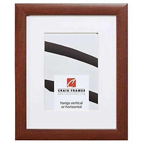 Craig Frames 23247616 17 x 22 Inch Walnut Brown Picture Frame Matted to Display a 13 x 19 Inch Photo