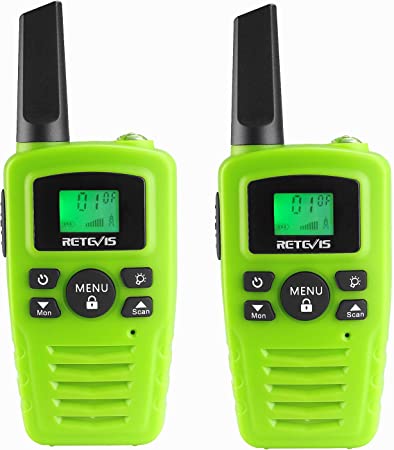 Retevis RA35 Walkie Talkies for Kids,Mini Two Way Radios with LED Flashlight VOX LCD,Long Range Walkie Talkie Toy for Boys Girls Family (Green, 2 Pack)