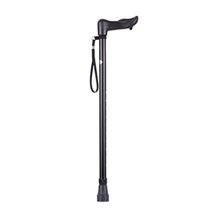 Carevas Height adjustable Aluminum Palm Grip Cane for Left Hand Lightweight Anti-Slide Walking Stick for Men Women