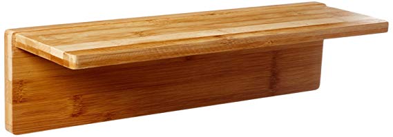 Honey-Can-Do SHF-04394 Bamboo L Wall Shelf with Mounting Hardware, 15.75L x 3.94W x 4.53H