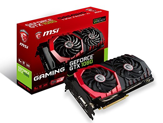 MSI Gaming GeForce GTX 1080 8GB GDDR5X SLI DirectX 12 VR Ready Graphics Card (GTX 1080 GAMING 8G)