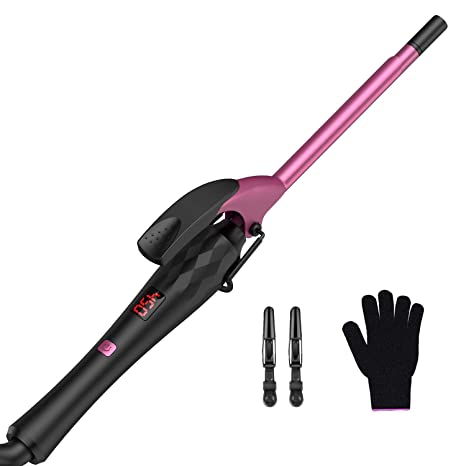 Curling Wand BESTOPE 9mm Thin Curling Iron Wand for Hair, 3/8 Inch Tourmaline Ceramic Coating Hair Curler for Tight Curls, Instant Heating & Temperature Control