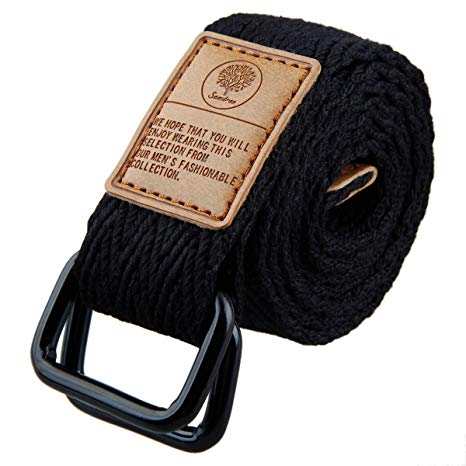 Shanxing Canvas Belts for Men,Military Webbing Double D Ring Buckle Belt