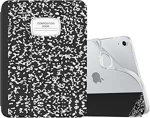 MoKo Case for New iPad 10th Generation Case 2022, iPad 10.9 Case with Soft TPU Translucent Frosted Back Cover, Slim Shell Stand Protective Case with Auto Wake/Sleep, Support Touch ID, Notebook Black