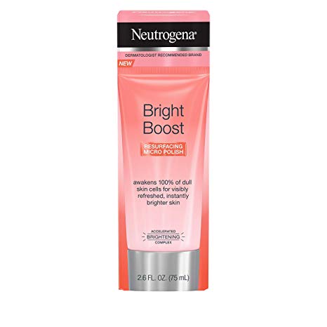 Neutrogena Bright Boost Resurfacing Micro Polish Facial Exfoliator with Glycolic and Mandelic AHAs, Gentle Skin Resurfacing Face Cleanser for Bright & Smooth Skin, 2.6 fl. oz