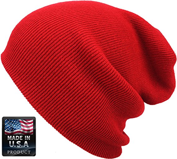 Made in USA - Thick Beanie Skully Slouchy & Cuff Winter Hat