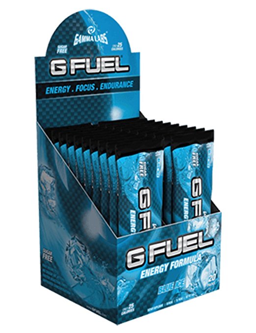 G Fuel Blue Ice Stick Pack Box (20 Servings) Elite Energy and Endurance Formula