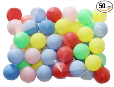 Beer Ping Pong Balls Assorted Color Plastic Ball (50 Pack)