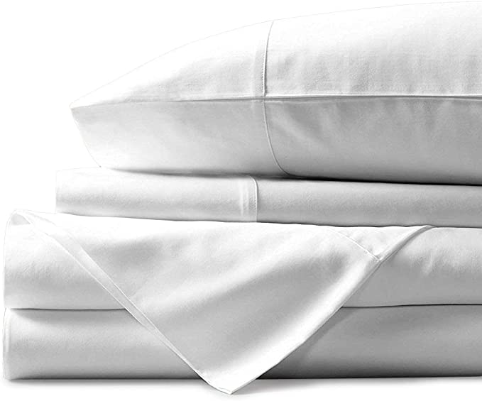 Mayfair Linen 100% Egyptian Cotton Sheets, White King 6 PC Sheets Set, 800 Thread Count Long Staple Cotton, Sateen Weave for Soft and Silky Feel, Fits Mattress Upto 18'' DEEP Pocket