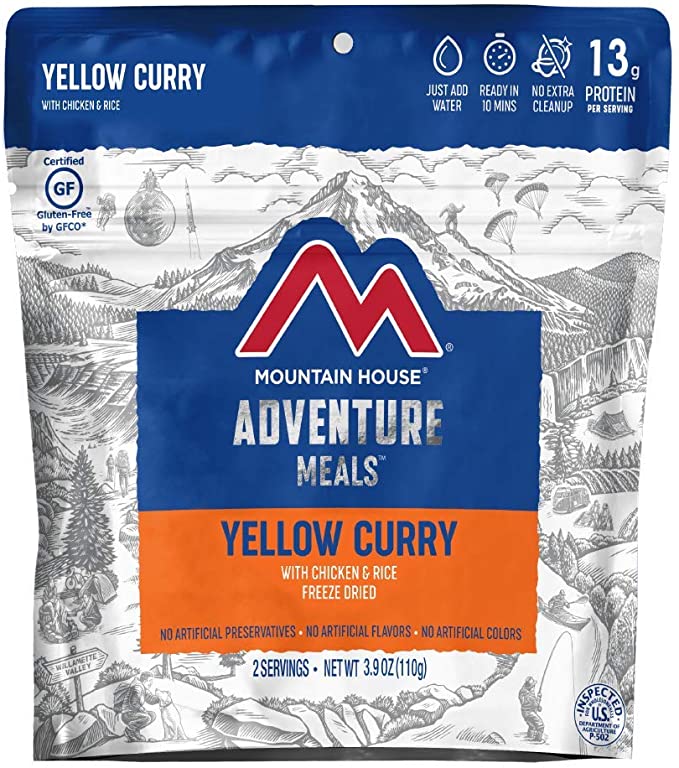 Mountain House Yellow Curry with Chicken & Rice | Freeze Dried Backpacking & Camping Food | Gluten-Free