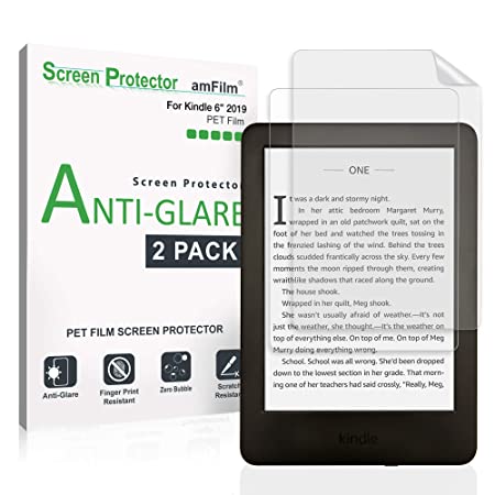 Kindle Screen Protector, amFilm Kindle Anti-Glare/Anti-Fingerprint (Matte) Premium Screen Protector for Kindle, Kindle Paperwhite, Kindle Paperwhite 3 and Kindle Touch (2-Pack)