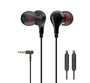 Wired Earbuds HiFi Stereo Earphones with Mic - Tangle-Free Braided | Noise Isolation for Devices with 3.5mm Jack [Upgraded Base]