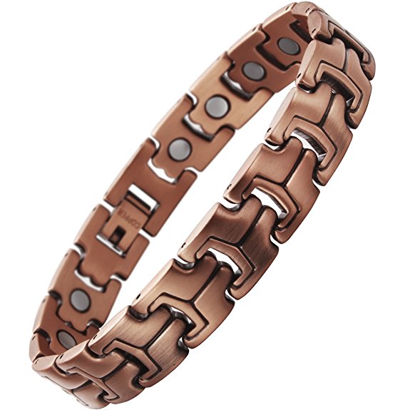 VITEROU Mens Magnetic Pure Copper Bracelet with Healing Magnets for Pain Relief,3500 Gauss