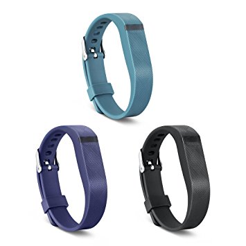 GinCoband 3 PCS Replacement Bands with Adjustable Metal Clasp for Fitbit Flex Wristband