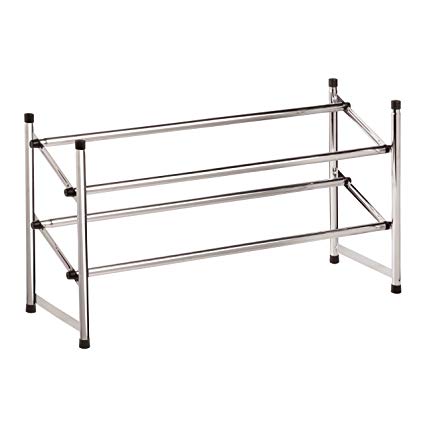 Honey-Can-Do SHO-01170 Expandable Shoe Rack, Chrome