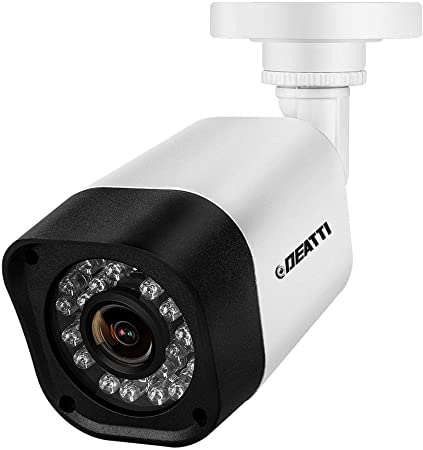 Deatti HD 1080P Security CCTV Bullet Camera for Surveillance System, 3.6mm Lens for 80 Degree View Angle and 65ft/20m Night Vision, White