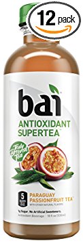 Bai Paraguay Passionfruit Tea, Antioxidant Infused Supertea, 18 Fluid Ounce Bottles, 12 Pack