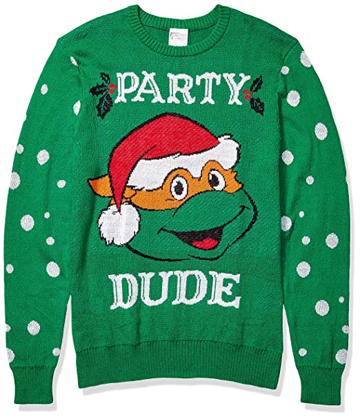 Teenage Mutant Ninja Turtles Mens Party Dudes Sweater Pullover Sweater