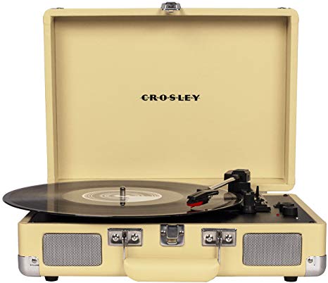 Crosley Cruiser Deluxe Vintage 3-Speed Bluetooth Suitcase Turntable, Fawn