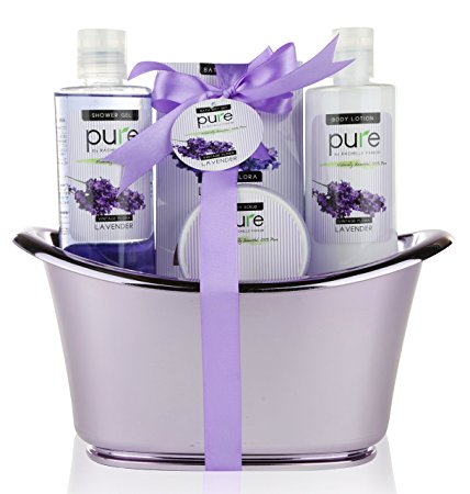 Lavender Essential Oil Spa Basket! Redefine Luxury with the Ultimate Lavender Spa Gift Basket. Voted #1 bubble bath set for bath & body Gift Set!