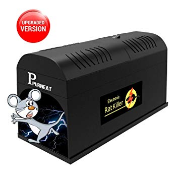 P PURNEAT Electronic Rat Trap,Rodent Mouse Trap Electronic Mice Trap-Effective and Powerful Killer for Rats,Squirrels Mice and Similar Rodents -【Upgraded Version】 Pest Control Rat Traps (1 Pack)