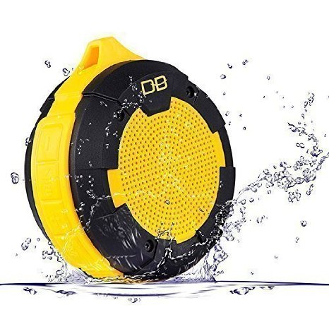 IPX5 Waterproof Bluetooth Speaker V40 DBPOWER BX-600 5W Strong Stereo Wireless Speaker Driver with 12 Hour Playtime for Outdoor  ShowerYellow