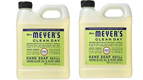 Mrs. Meyers Liquid Hand Soap Refill Lemon Verbena 33 Ounces (Pack of 2)