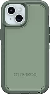 OtterBox iPhone 15, iPhone 14, and iPhone 13 Defender Series XT Case - EMERALD ISLE (Green), screenless, rugged, snaps to MagSafe, lanyard attachment