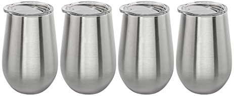 Stainless Vacuum Insulated Wine Tumbler with Lid - 12oz Wine Glass by Lancaster Steel (4)