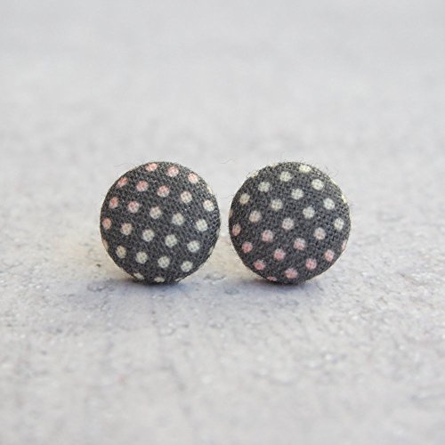 Party Dots Fabric Button Earrings