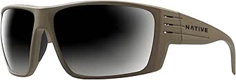 Native Man Sunglasses Matte Black Frame, Green Reflex Lenses, 66MM