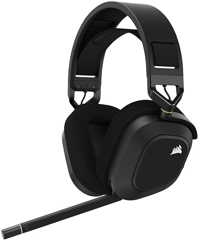 CORSAIR HS80 RGB Wireless Premium Gaming Headset with Spatial Audio - Works with Mac, PC, PS5, PS4 - Carbon