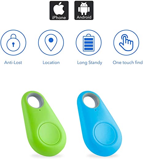 Key Finder, Bluetooth Tracker Phone Finder with Item Anti-Lost Locator Bidirectional Alarm Reminder for Phone, Keychain, Wallet, Luggage, Battery Replaceable
