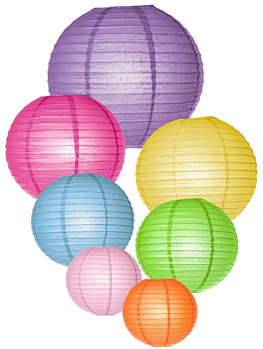 Round Chinese Paper Lanterns Assorted Colors Sizes--Birthday/Wedding/Baby Shower/Ceiling Party Supplies Favors Hanging Decoration