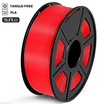 SUNLU PLA Filament 1.75mm 3D Printer Filament PLA Tangle-Free 1kg Spool (2.2lbs), Dimensional Accuracy of  /- 0.02mm PLA Red