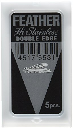 100 FEATHER Hi-Stainless Platinum Double Edge Razor Blades 5's