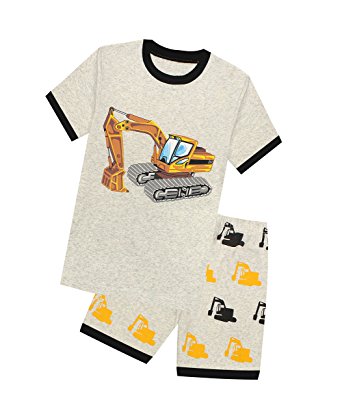 PHOEBE CAT Truck Boys Pajamas Toddler Sleepwear Clothes T Shirt Pants Set for Kids