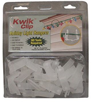 Kwik Clip Holiday Light Hangers Fits 2" Fascia Boards Plastic
