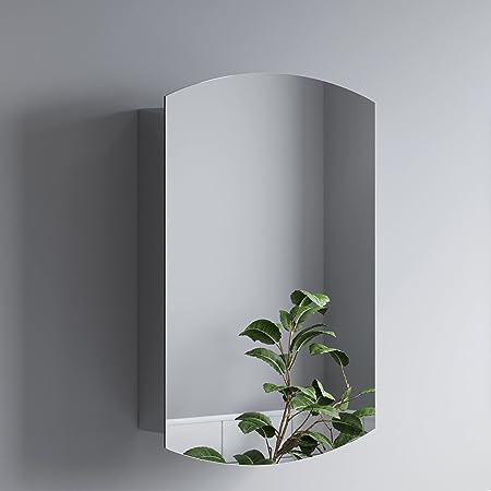 Artis Bathroom Single Door Mirror Stainless Steel Square Edge Modern Cabinet 400 x 600mm