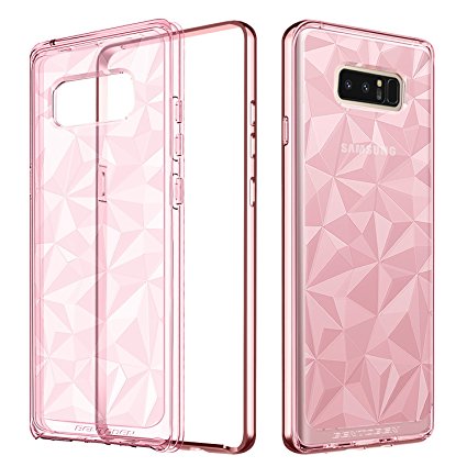 BENTOBEN Samsung Galaxy Note 8 Case, Galaxy Note 8 Case Clear, Slim Clear 3D Prism Design Hybrid TPU PC Bumper Shockproof Protective Phone Case for Samsung Galaxy Note8 (2017), Rose Gold