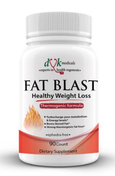 FAT BLAST from DVK Medicals -Advanced Thermogenic Fat Burner Metabolism and Energy Booster Healthy Weight Loss Supplement for Women and Men  90 Count